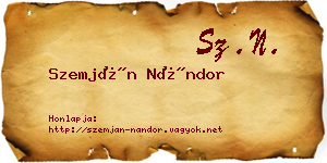 Szemján Nándor névjegykártya